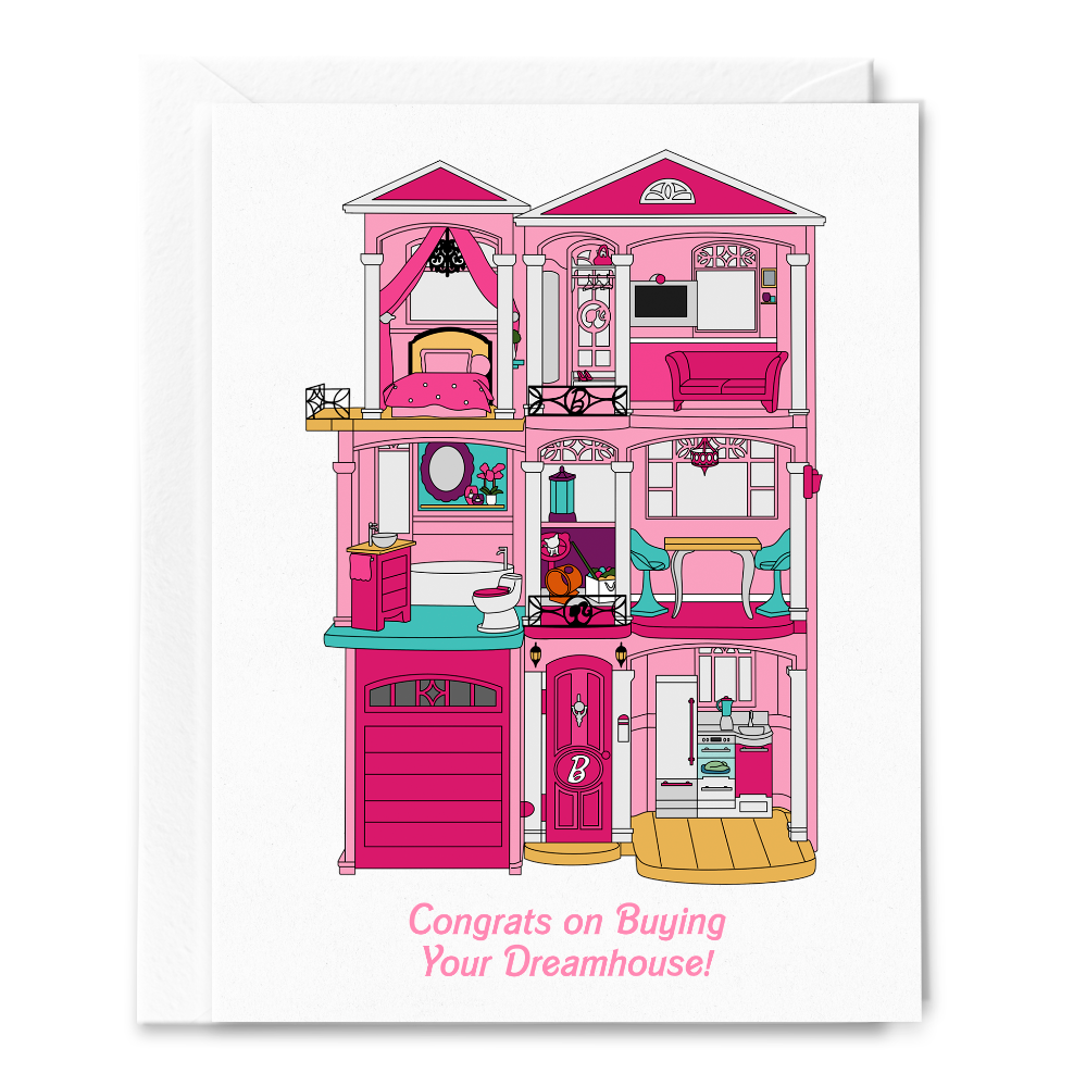 Congrats on buying your dreamhouse card with original artwork house warming gift